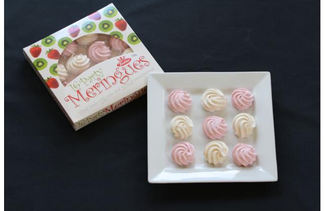 Coloured Meringues product and packaging shot 1